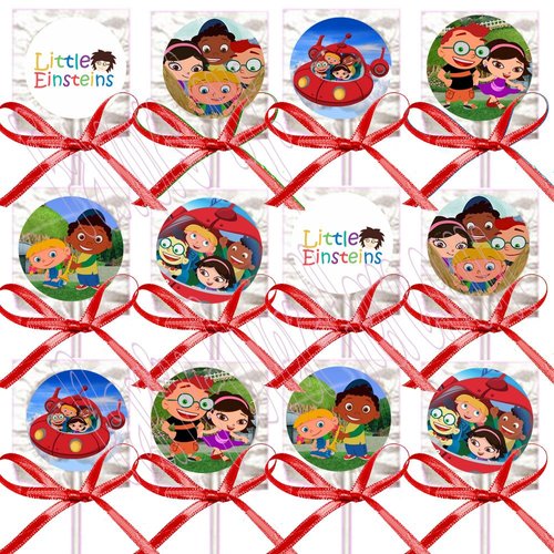 Little Einstein Party Favors Supplies Decorations Lollipops with Red Ribbon Bows Party Favors -12 pcs