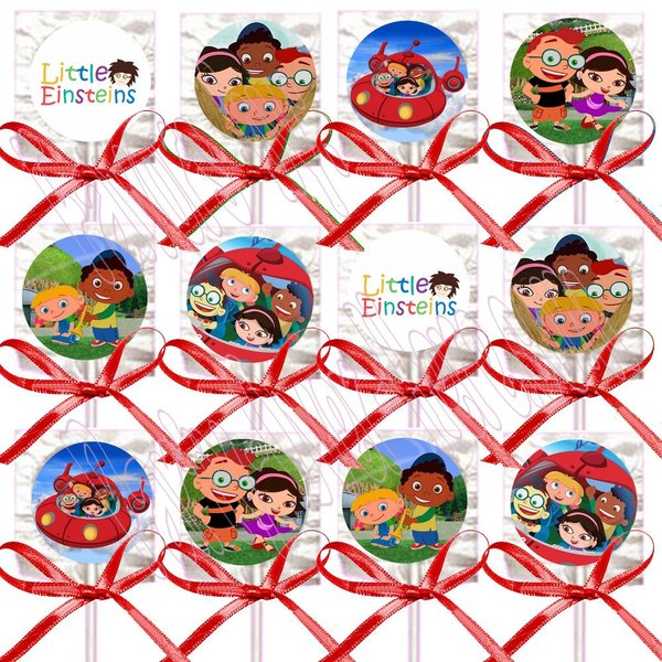 Little Einstein Party Favors Supplies Decorations Lollipops with Red Ribbon Bows Party Favors -12 pcs