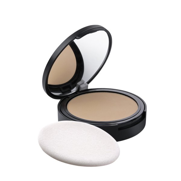Claraline Compact Pressed Powder, Matte Finishing Powder Makeup, Long Lasting, Lightweight, Vegan Formula, Easy to Apply Makeup for Girl & Women, 0.35 Oz, Medium Beige