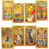 KIINO 78 Gold foil Tarot Cards with Guide Book Tarot Deck for Beginners and Professional Player with Box Tarot PVC Durable Waterproof Wrinkle Resistant
