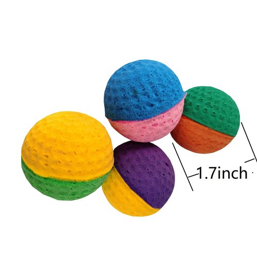 12 Pack Pet Ball Foam Sponge Ball Cat Toy Soft Bouncy Noise Free (12pcs Pet Ball Foam Sponge Ball)