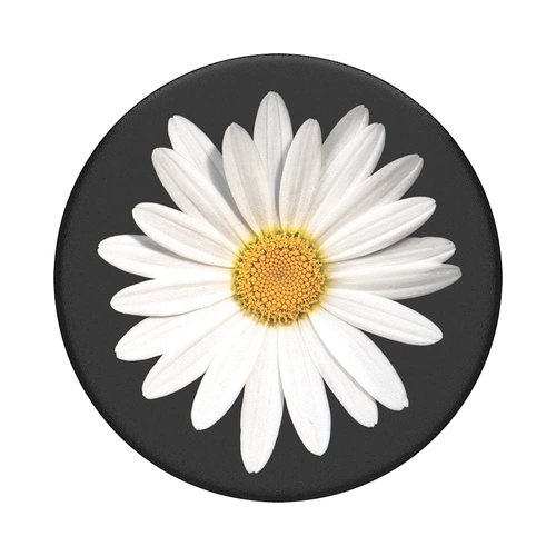 PopSockets PopGrip: Phone Grip and Phone Stand, Collapsible, Swappable Top, White Daisy