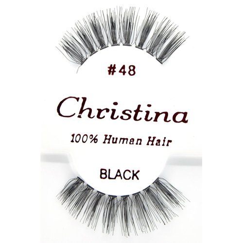 6X Eyelashes - #48 Christina 100% Human Hair Fake Eyelashes