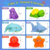 Mold Free Baby Bath Toys for Kids Ages 1-3,No Hole Ocean Animal Bathtub Toys for Infant 6-12-18 Months, Tub Toys Toddlers 2-4 Year Old Boys Girls(6 Pcs with Storage Bag)