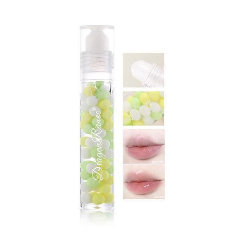 AKARY Colorful Bead Lip Oil, Moisturizing Lip Glow Oil, Lip Plumper Gloss, Transparent Lip Gloss, Plump Glimmer Lipstick, Lip Care Tinted Lip Balm, Hydrating & Waterproof Non-Stick Cup Lip Gloss(02)