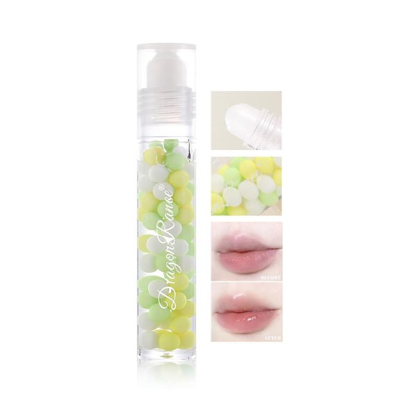 AKARY Colorful Bead Lip Oil, Moisturizing Lip Glow Oil, Lip Plumper Gloss, Transparent Lip Gloss, Plump Glimmer Lipstick, Lip Care Tinted Lip Balm, Hydrating & Waterproof Non-Stick Cup Lip Gloss(02)