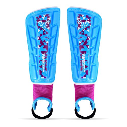 Vizari Frost Soccer Shin Guards - Unique Graphic Lightweight PP Shell - Hard Shell Protection - Foam-Padded Football Shin Pads for Comfort - Adult and Kids Soccer Shin Guards with Adjustable Straps