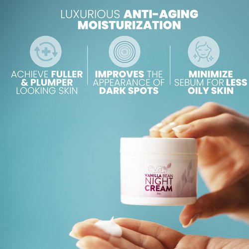 Eva Naturals Vanilla Bean Night Cream by Eva Naturals (60 ml) - With Vitamin E and Green Tea