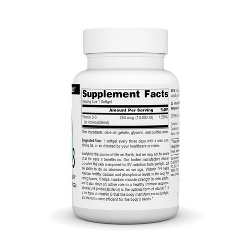 Source Naturals Vitamin D-3, Supports Bone & Immune Health*, 250 mcg (10,000 IU) - 240 Softgels