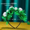 Fdesigner Disco Ball Headband Green Tinsel Hair Bands Christmas Headpiece Mirror Ball Hair Hoop Glitter Headwear 20S Women Head Bands St.Patrick Day Hair Accessories for Costume Props Gift