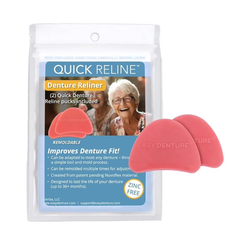 Quick Reline (Boil & Fit) Denture Reliner Kit; For Use with Full or Partial Denture, 2 Denture Re...