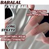BABALAL Long Stiletto Press on Nails Nude Pink Fake Nails Glossy Glue on Nails 24Pcs False Nails Almond Manicure Acrylic Nails for Women and Girls