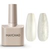 MAYCHAO 15ML Pearl Gel Nail Polish Pearlescent Shell Shimmer Mermaid Aurora White Gel Polish Swirl Thread Effect Soak Off UV LED Lamp Curing for Nail Art Manicure Salon DIY at Home, 0.5 OZ
