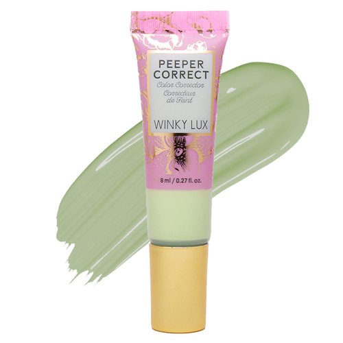 Winky Lux Peeper Correct Green Color Corrector - Neutralizes Redness, Smooth & Even Complexion Hydrating Formula with Vitamin E & Hyaluronic Acid - Tinted Creamy Color Corrector, Vegan & Cruelty Free