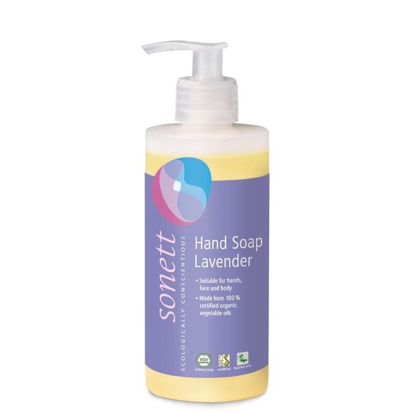 Sonett Organic Hand Soap Citrus, Lavender, Sensitive, Calendula, Rose and Foam Soap, 1 Count and 6 Count (Lavender, 1 Count)
