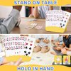 RESOVO Playing Cards Holders Stands Decks w/Foldable Tabletop Stand, 3 Layers Design for Poker UNO Cards, Playing Card Accessories, Set of 2 (1 Blue + 1 Yellow)