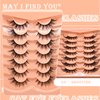 MayIFindYou Cat Eye Lashes Natural Look,Fox False Eyelashes Gorgeous Wispy Faux Mink Lashes 7 Pairs Pack(Black Cat BC2, 7 Pairs Pack)