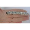 Generic Silver metal blue iridescent stone and leaf alligator hair claw clip clamp