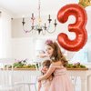 40 Inch Red Number 4 & Mini Crown Balloon for Birthday Party Decorations, 4th Birthday Party Decorations, Baby Shower Anniversary Balloons Decorations Supplies