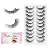 SONAFEEL Natural Wispy Lashes Cat Eye Lashes Clear Band 13mm 10Pairs Pestañas Postizas Naturales Lightweight Fake Eyelashes Natural False Lashes