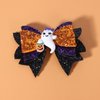 Glitter Halloween Hair Bows Sparkly Ghost Hair Clips Alligator Hairpins Barrettes 3.5in Cute Halloween Costume Dress up Party Decor Accessories for Teens Toddler Girls Kids Women