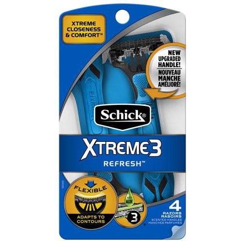 Schick Xtreme 3 Blade Refresh Scented Disposable Razor for Men, 12 count