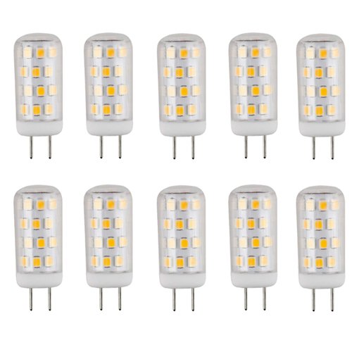 CBconcept UL-Listed, JCD 120 Volt GY6.35 LED Light Bulb, 10-Pack, 3 Watt, 330 Lumen, Pure White 6000K, 360° Beam Angle, 35W Equivalent, G6.35/GY6.35 Halogen/Xenon/Incandescent Replacement Bulb