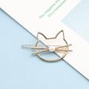 YienDoo Cat Hair Clips Kitty Hair Barrette Non-slip Clip Cute Cat Hairpins Gold Fashion Hollow Headpieces Geometric Metal Head Clip Bobby Pin Ponytail Holder Hair Accessories for Women Girls