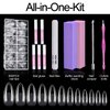 Almond Nail Tips, MORGLES 600pcs Long-Lasting Soft Gel Nail Tips, Medium Full Cover Nail Tips, Pre-Etched Matte Gel x Nail Extensions, 12 Sizes with Glue & Nail Files