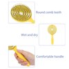 Hair Detangling Brush - Hair Straightening Comb Wet & Dry Hair Brush Round Head Straightenning Detangler Brush Comb Hair Styling Comb Scalp Cleansing Brush for Curly Hair (Yellow)