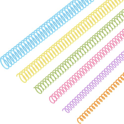 Leinuosen 120 Pack Plastic Spiral Binding Coils Binding kit Spirals Multi Size Spiral Binding Spines Binder Combs Spines (Colorful,1/4 5/16 3/8 1/2 5/8 3/4 Inch)