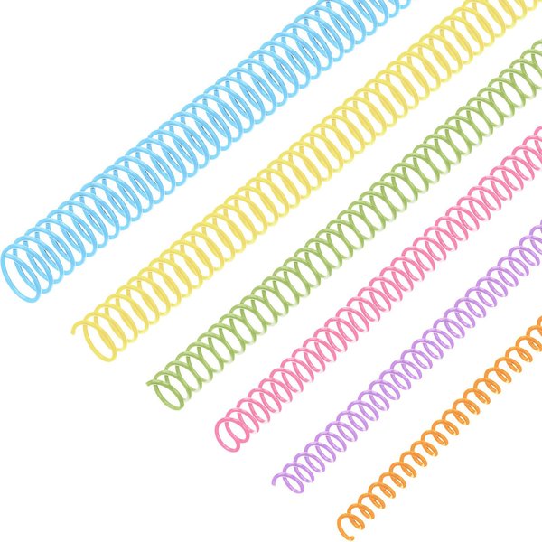 Leinuosen 120 Pack Plastic Spiral Binding Coils Binding kit Spirals Multi Size Spiral Binding Spines Binder Combs Spines (Colorful,1/4 5/16 3/8 1/2 5/8 3/4 Inch)