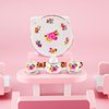 Skylety Dollhouse Tea Cup Set 1:12 Miniature Porcelain Dollhouse Accessories 8 Pcs Miniature Porcelain Set Christmas Decoration Mini Flower Pattern Teapot Cup Plates Set for Dollhouse Kitchen Supplies