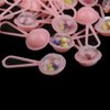 Jili Online 150pcs Pink Mini Rattles Safety Pins Pacifier Charms Table Scatters Decoration Christening Baby Shower Supplies