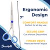 Bucchelli Right Handed Silver Hair Cutting Scissors for Men and Women - 7 inch Japanese Stainless Steel Scissors with Adjustable Tension Knob and Grip Handles - Hair Cutting Shears(7 Inches)