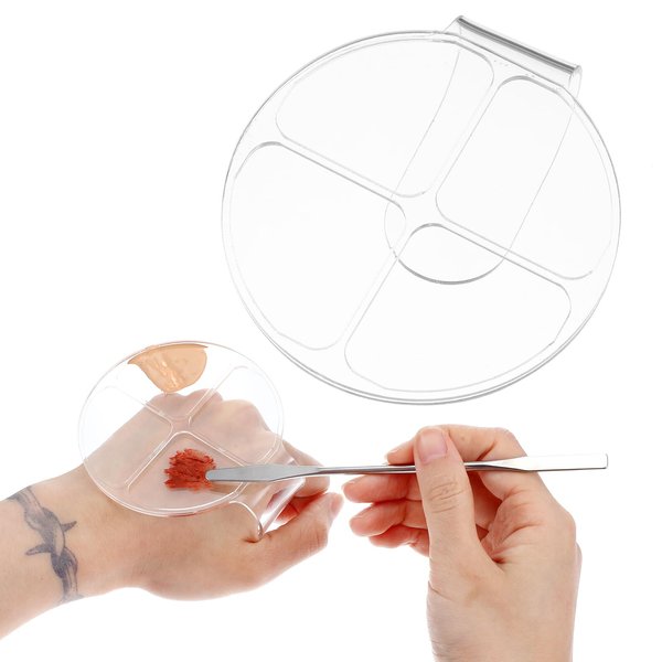 Makeup Palette Makeup Mixing Palette Makeup Hand Palette 2 Pcs Makeup Palettes with Stick Clear Foundation Palette Makeup Mixing Tray Nail Art Palette Makeup Artist Essentials