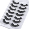 Mebver Lashes Eyelashes 8D Fluffy False Eyelashes Wispy Faux Mink Lashes Light Weight Fake Eyelashes Cat Eye Lashes 7 Pairs Pack