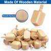 AMENON 24 Pack Hanukkah Wooden Dreidel, 3 Inch Blank Natural Wooden Chanukah Dreidel DIY Project Painted for Hanukkah Party Games Hanukkah Decorations