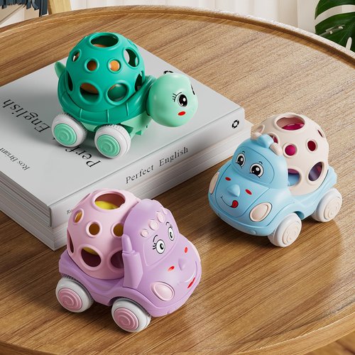 Toy Cars for Toddler Girl Valentine's Day Gift Push and Go Rattle Car, Toddlers Push Cars Play Car Toys, Valentines Day Gifts for Toddler Girls Rattles Noisy Cars Trucks Active Toddler Girl Toys