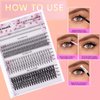 404 Pcs lash Clusters,Lash Clusters Kit with Lash Glue 10-16mm Eyelash Clusters Kit Mix Length Ultra-Thin Cluster Eyelash Extensions Kit Get Natural-Looking Pestañas Postizas Naturales