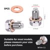 Kewucn Magnetic Oil Drain Plug, M14×1.5 Stainless Steel Oil Drain Plug with 5 Pcs Copper Crush Washer, Aluminum Craft with Red Copper Washer Gaskets, Universal Replacement for Most Car
