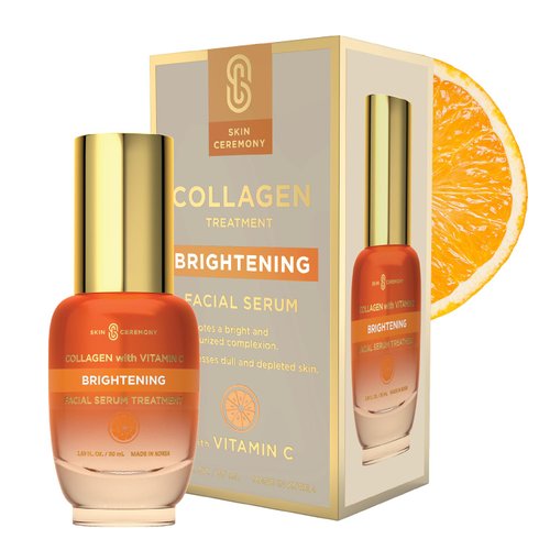 Korean Collagen & Vitamin C Face Serum - Anti Aging - Promotes Brighter, Smoother Skin, Deeply Hydratyes and Repairs Fine Lines - For All Skin Types - Korea Skin Care - 1.69 FL.OZ., by Skin Ceremony