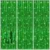 Accevo Green Party Streamers 3.2ft x 8.2ft 3Pack Christmas Streamers Party Decorations Fringe Curtain Streamers for St Patricks Day Backdrop Decorations Hawaiian Jungle Summer Safari Decorations