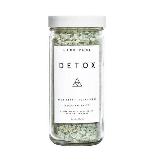 HERBIVORE Detox Soaking Bath Salts – Aromatherapeutic Blend of Pacific Sea Salts, Detoxifying + Relaxing, Eucalyptus & Lavendar, Plant-Based, Vegan, Cruelty-Free, 8 oz