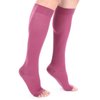 Doc Miller Open Toe Compression Socks Women and Men, 20-30 mmHg Toeless Compression Socks Women, Support Circulation Shin Splints and Calf Recovery, Varicose Veins, 1 Pair (Maroon, Small)