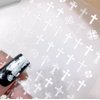 Christian Religious Thin Tough Hot Glue Cute Manicure Japanese Sticker Punk Cross Army Flower 5D Soft Relief 5d Nail Art Stickers (White)