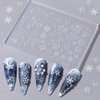 Christmas Nail Charms Silicone Molds Flower Butterfly Nail Molds Christmas Bells Snowflake Nail Carving Templates 3D Gel Nail Art Sculpture Acrylic Nail Mold Embossed Nail Stencils Silicone Nail Tools