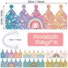 Kathfly Rainbow Birthday Party Hats Rainbow Crown Headbands for Kids Birthday, Event, Rainbow Theme Party Supplies (Cute Style, 12 Pack)
