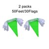 LyButty 100 Feet Green Pennant Banners Flags String Hanging Triangle Bunting Flags,Party Decorations for Grand Opening,Kids Birthday,Carnival,60 PCS