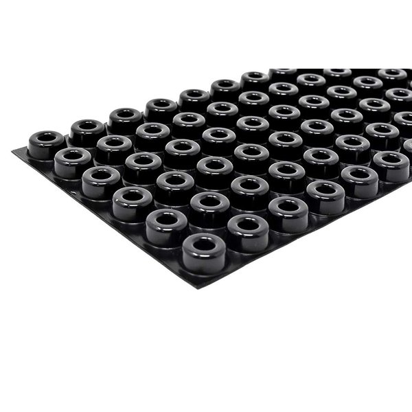 Recessed Self-Adhesive Rubber Door Stoppers and Wall Protectors .880" inches (22.3 mm) x .400" inches (10.2 mm) - 72 Pack - BS17 Black